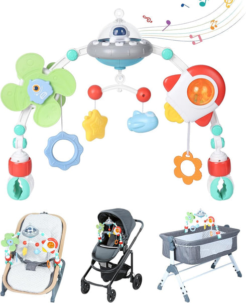 Orzbow Stroller Arch Toy for Baby, Musical Carseat Toys Hanging with Teething, Baby