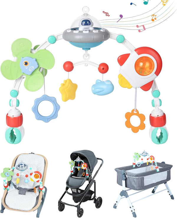 Orzbow Stroller Arch Toy for Baby, Musical Carseat Toys Hanging with Teething, Baby