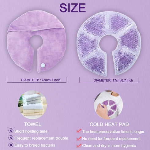 Breast Therapy Pads, Hot Cold Gel Pads for Breastfeeding, Nursing Pain Relief for Mastitis, Engorgement, Microwavable