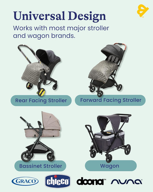 Packable Goldbug Baby Blanket for Strollers & Car Seats - Weather-Resistant Shell - Warm Fleece Lined
