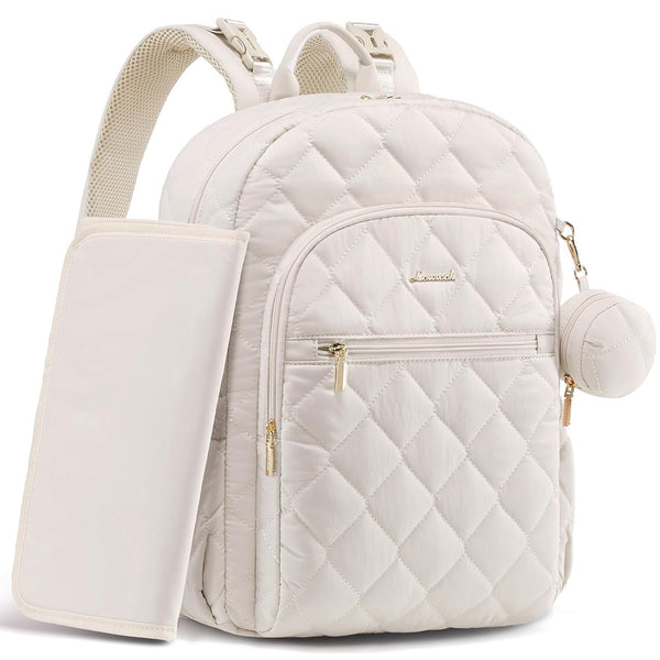 LOVEVOOK Diaper Bag Backpack,Puffer Quilted Baby Diaper Bag with Insulated Pockets,Travel Diaper