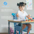 4inch Toddler Booster Seat for Dining Table with Backrest, Non-Slip Kids Booster Seat for Kitchen Chair, PU Waterproof