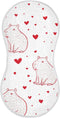 decor gift Cotton Muslin Cotton Burp Cloths Easy Care Cartoon Capybaras Red Hearts White
