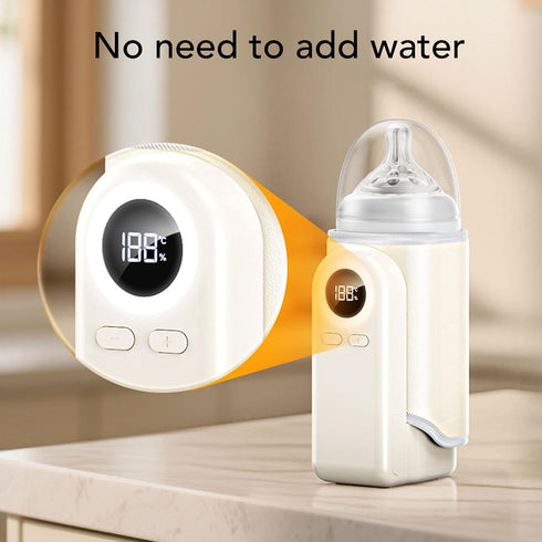 Kikumi 37-55, Portable Baby Bottle Warmer, Fast Heating Adjustable Temperature, Rechargeable, Baby Travel Water