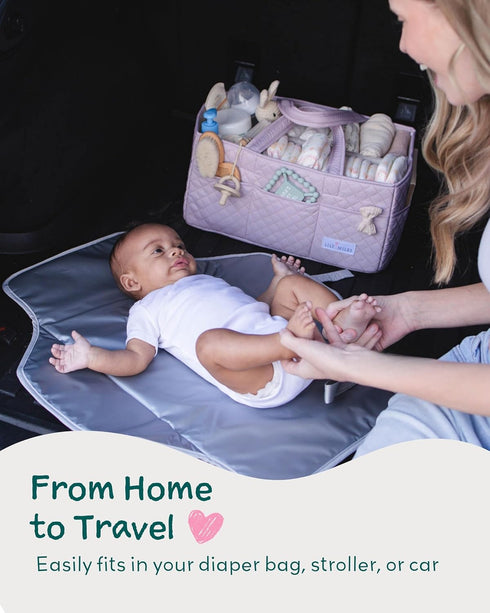 Lily Miles Baby Changing Pad Portable, Diaper Changing Mat with Magnetic Latches, Travel Pad for Diaper Bag, Baby