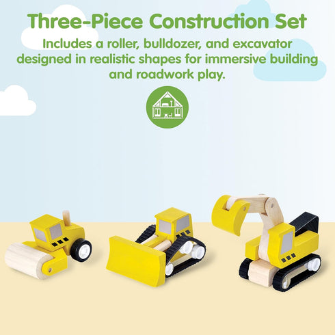 Set Set PlanToys Road Construction Wooden Montessori Imaginative and Fine Motor Play Toy | Coordination, Creativity