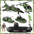 Playset 3-9 deAO Submarine Toy Army Men Action Figures with Military Vehicles - Helicopter, Boat, Aircraft for Boys Age