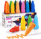JUPITEARTH 12 Colors Crayons for Toddlers, Non-Toxic Washable Rocket Crayons, Easy-to-Hold Coloring