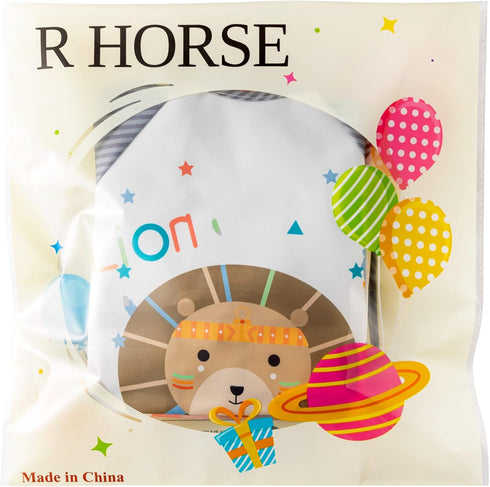 R HORSE 5Pcs Short Sleeved Bib for Toddlers - Waterproof Feeding Bib with Pocket for Infants 0-36 Months
