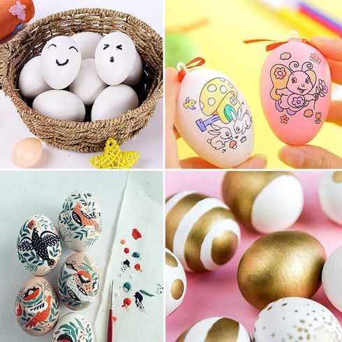30 Pack White Plastic Eggs, Fake Easter Egg, Artificial Chicken for DIY Crafts, Painting, Party, Home Decor, Kids