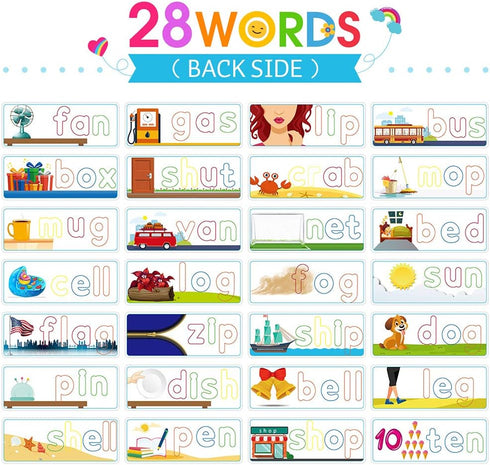 KMUYSL Learning Toys for Boys and Girls Age 2-6 - See & Spell CVC Word Builders with Alphabet Cards, Preschool Gifts