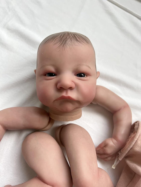 Anano Reborn Baby Doll Kit DIY Levi Kits, 19 Inch Silicone Vinyl Sleeping Doll for Kids Age 3+
