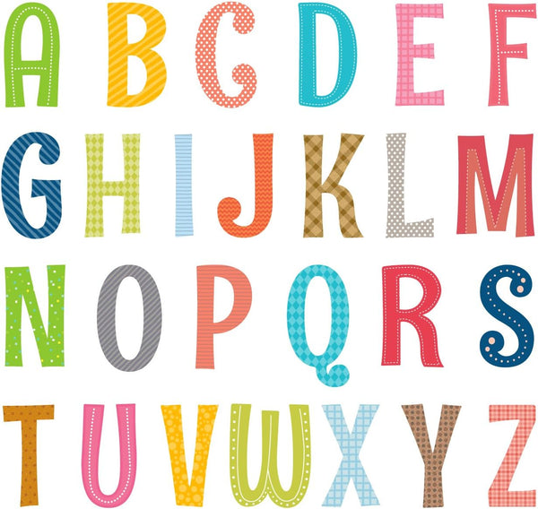 DECOWALL DS8-1701A Uppercase Alphabet ABC Letter Kids Wall Stickers - Peel and Stick Removable Wall Decals