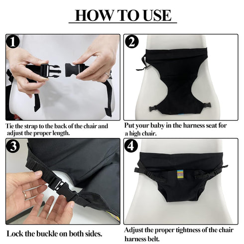 Baby Harness Seat for High Chair, Portable Feeding Seat Belt with Strap Toddler Safety Seat Belt Foldable Baby Booster