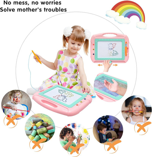 Toys for 1-2 Year Old Girls, Magnetic Drawing Board Toddler Toys, Erasable Doodle Board for Kids Birthday Gifts