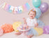 LINLULU 1st Pastel Rainbow High Chair Banner - Tulle & Ribbon Highchair Banner for Birthday Girl, Rainbow Decorations