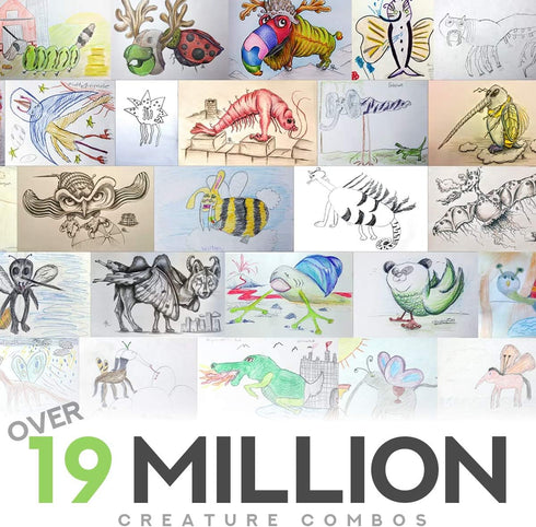 Mythical Creatures Drawing Art Prompts for Kids to Sketch Funny Animals Together! 150 Prompt Cards for Creative Games,