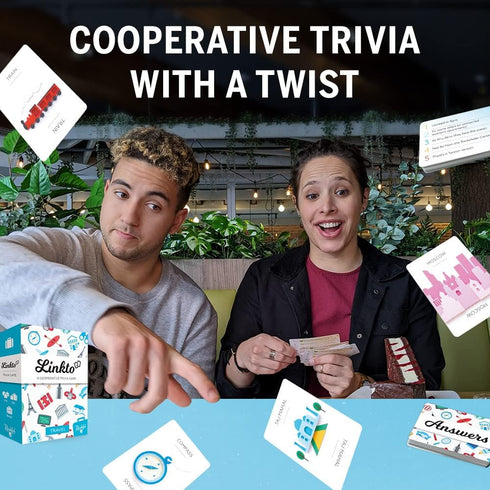 Linkto Travel Fun Trivia Games - Party Board Game for 1 to 10 Players, Perfect for Family, 30 Minutes of Fun