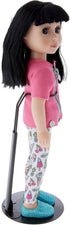 Plymor DSP-70B Black Adjustable Doll Stand, Pack of 6, fits 12-17 inch Dolls, Waist 2.25-2.75 inches Wide