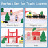 Set, 39Pcs Set Wooden Train Track Toddler Railway Bridge Toy Train with Magnetic Trains, Birthday Gift Ideas for Kids