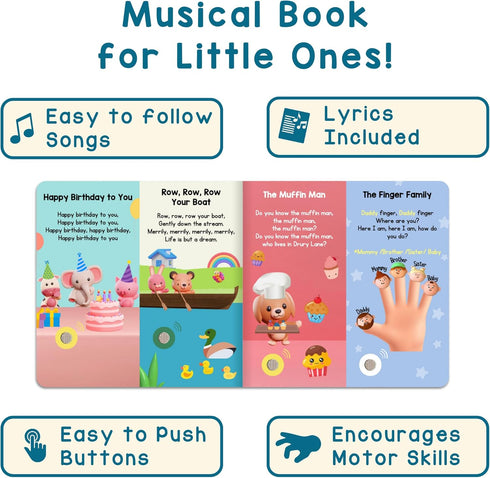 28 28-Button 1-3 LEARNING BUGS Nursery Rhymes Sing Along with Favorite Nursery Rhymes, Musical Books for Toddlers