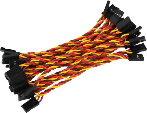 20pcs Male to Male Plug Twisted Wiring 100mm 10cm 3.93inch 26AWG 30 Cores RC Servo Extension Lead Cable