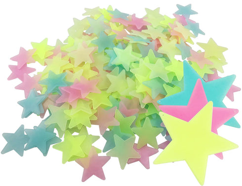 204PCS Glow in The Dark Luminous Stars Wall Stickers Decals for Home Ceiling Baby Kids Bedroom (Multi-Color)