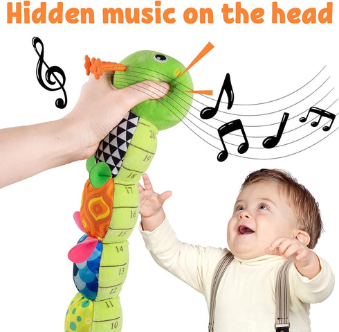 Baby Toys Musical Caterpillar, Soft Sensory Stuffed Animal with Crinkle and Rattles for Newborns 0-12 Months