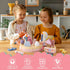 Set Birthday Party Cake Toys, Wooden Play Food for Kids Toddlers, Play Kitchen Toys for Boys Girls, Educational Toys