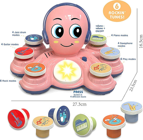 Baby Musical Toys for Toddlers, Octopus Music Instruments, Preschooler Educational Birthday Gifts for Boys Girls