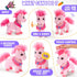 Ylpaprm Set 3+ Pink Walking Pony Interactive Talking Singing Dancing Horse Walk Along with Remote Control Leash Plush