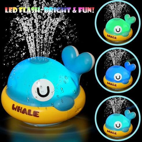 1-3, 6-12 2-4, 1st Baby Bath Toys - Toddler Bath Toys for Kids Ages Rechargeable Light Up Whale Sprinkler Bathtub Toys