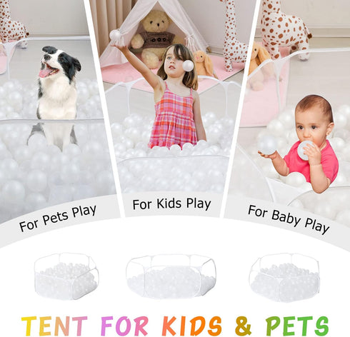 Kids Ball Pit Large Pop Up Play Tent for Toddlers, Indoor Outdoor Baby Playpen with Carry Tote, Balls Not Included