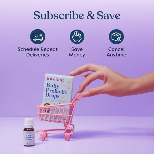 Immune (0-12 10ml LOVEBUG Baby Probiotic Drops - Organic Probiotics for Support and Baby Constipation & Colic Relief