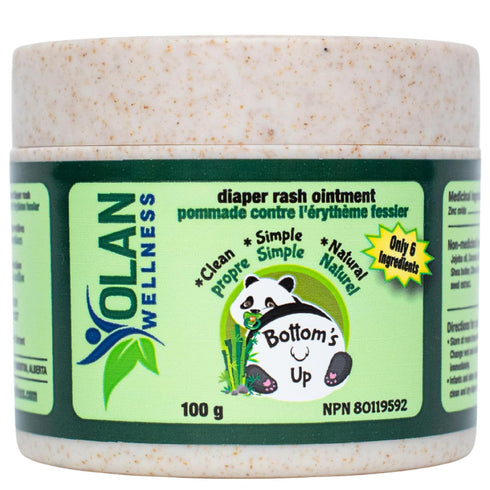 Bottoms Up Diaper Rash Ointment by Olan Wellness Thick Zinc Oxide Barrier