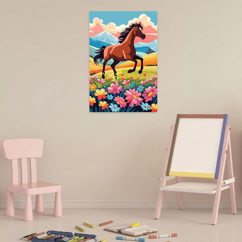 8-12 Decor(8x12 inch) Arttoplus Paint by Numbers Kit for Kids with Frame, Horse Paint by Numbers for Kids Ages