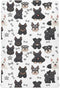 Pigsaly Crib Sheets Black White Puppy Schnauzer Dogs Baby Sheet for Standard Crib