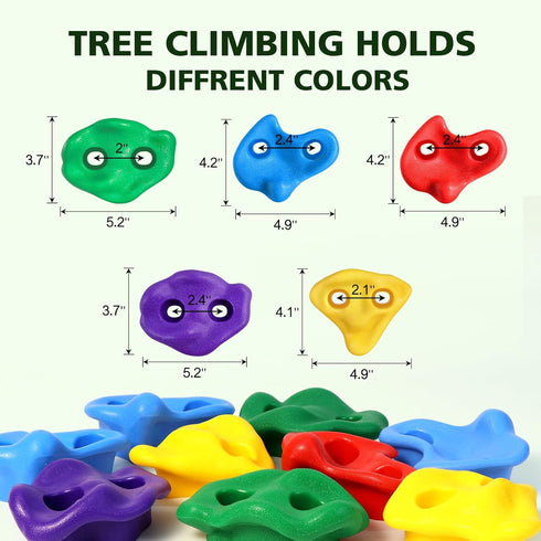 12 6 TOPNEW Ninja Tree Climbing Holds for Kids Climber, Adult Climbing Rocks with Ratchet Straps for Outdoor Ninja