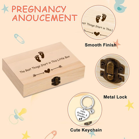 sweethomegift Pregnancy Announcement for Grandparent Husband, Pregnancy Test Keepsake Box, Baby Announcement Reveal