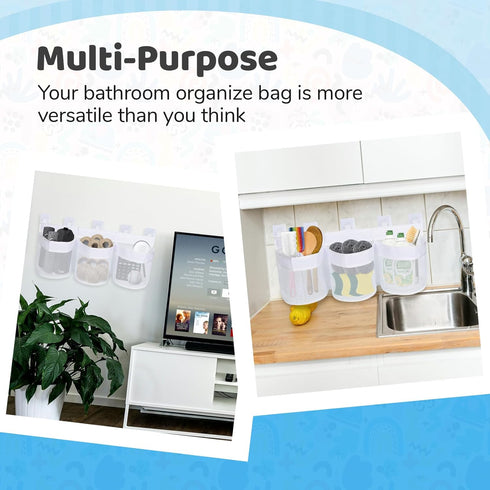 Bathroom Bath Toy Storage for Bathtub, Kids Mesh Shower Toy Organizer Basket