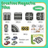 Set Pullback 4-8, Magnetic Tiles Road with Car, Magnetic Blocks for Kids Ages Magnet Tiles for Preschool STEM Building