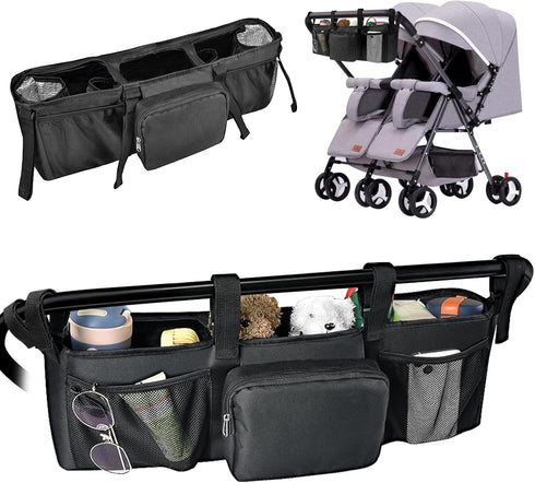 succulentlovers Double Stroller Organizer, Double Stroller Caddy Organizer Compatible with Bob Doubles Strollers