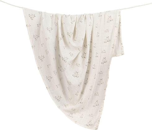 Crane Baby 100% Organic Cotton Bunny Single Baby Swaddle Wrap for Boys