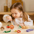 Set, ROBOTIME Wooden Play Food Cutting Vegetable Pretend Play Toy Food for Play Kitchen with Shopping Bag Kids Kitchen