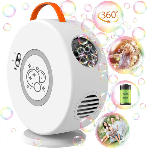 Bubble Machine Automatic Bubble Blower, Rechargeable Portable Electric Bubble Maker for Outdoor Birthday Party