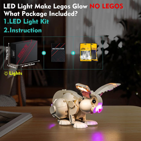 VONADO LED Light Kit for Lego White-Rabbit-31133-Easter-Bunny Creator, Lights Only, Compatible with Lego 31133