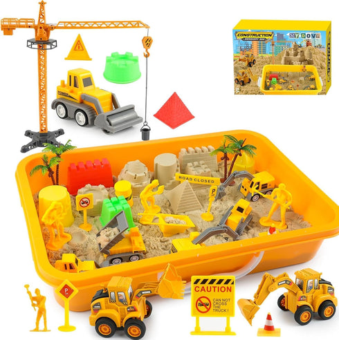 MYDOVA Sand Construction Kit - Play Sand Art Kit with 7 Construction Truck,