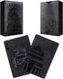 Luxury Black Playing Cards - Plastic Poker Cards Standard Size 52+2 (Black Tower)