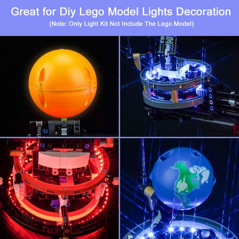 Upgraded LED Light Kit for Lego Technic Planet Earth and Moon in Orbit Building Set, Compatible with Lego 42179