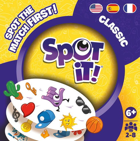 Zygomatic Spot It! Classic Card Game (2024 Refresh), Eco-Sleeve Edition, 5-in-1 Visual Perception Game for Family Fun